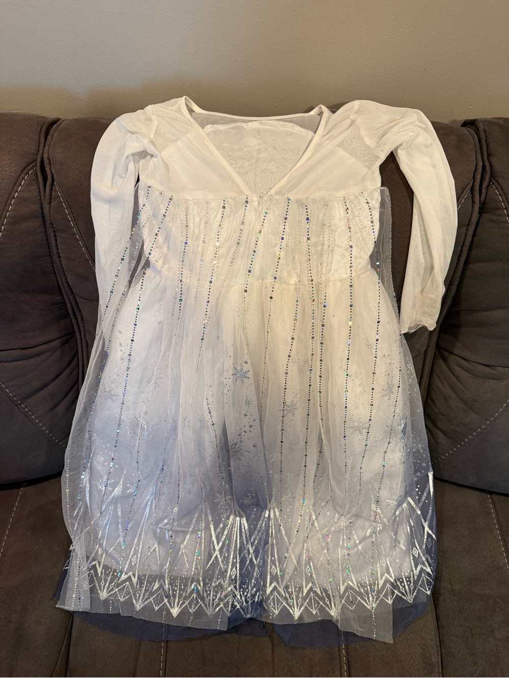 Disney White & Silver Sparkle Frozen-Inspired Princess Dress - Picture 2 of 2